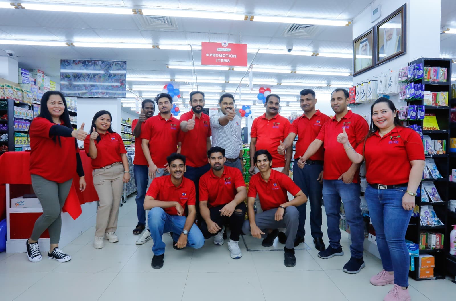 Team photo at retail store
